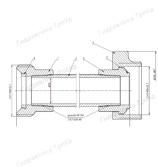 Труба манифольда с БРС 2 НКТ60 WP42 МПа