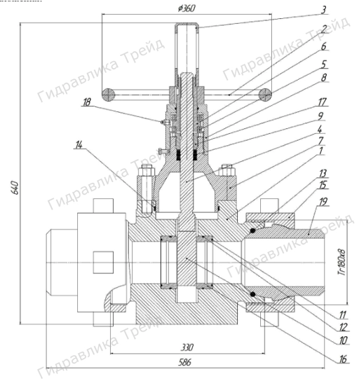 Задвижка ЗПРМ 100х400