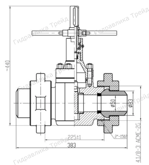 Задвижка ЗПРМ 50х350